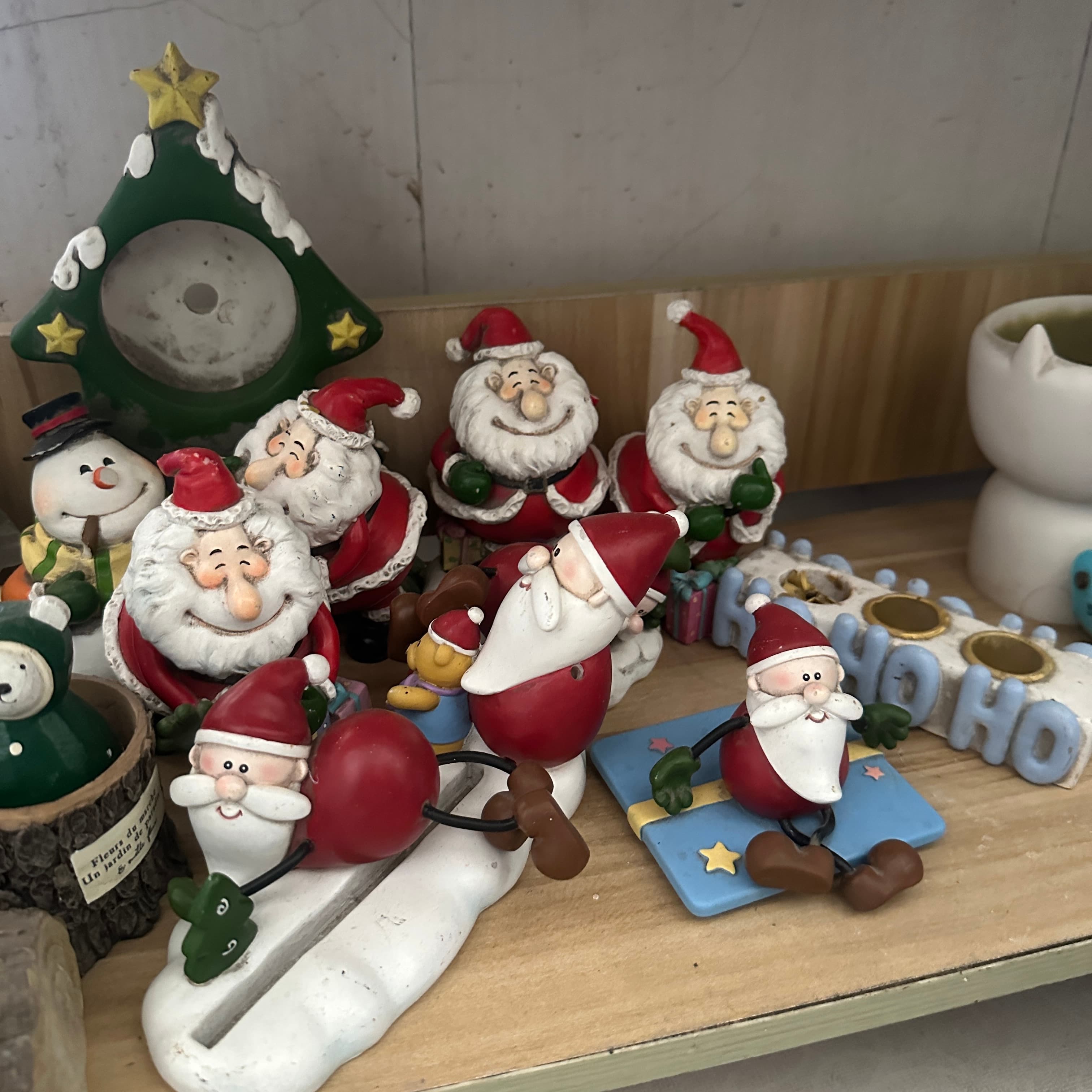Custom Whimsical Resin Santa Claus Christmas Tabletop Ornaments