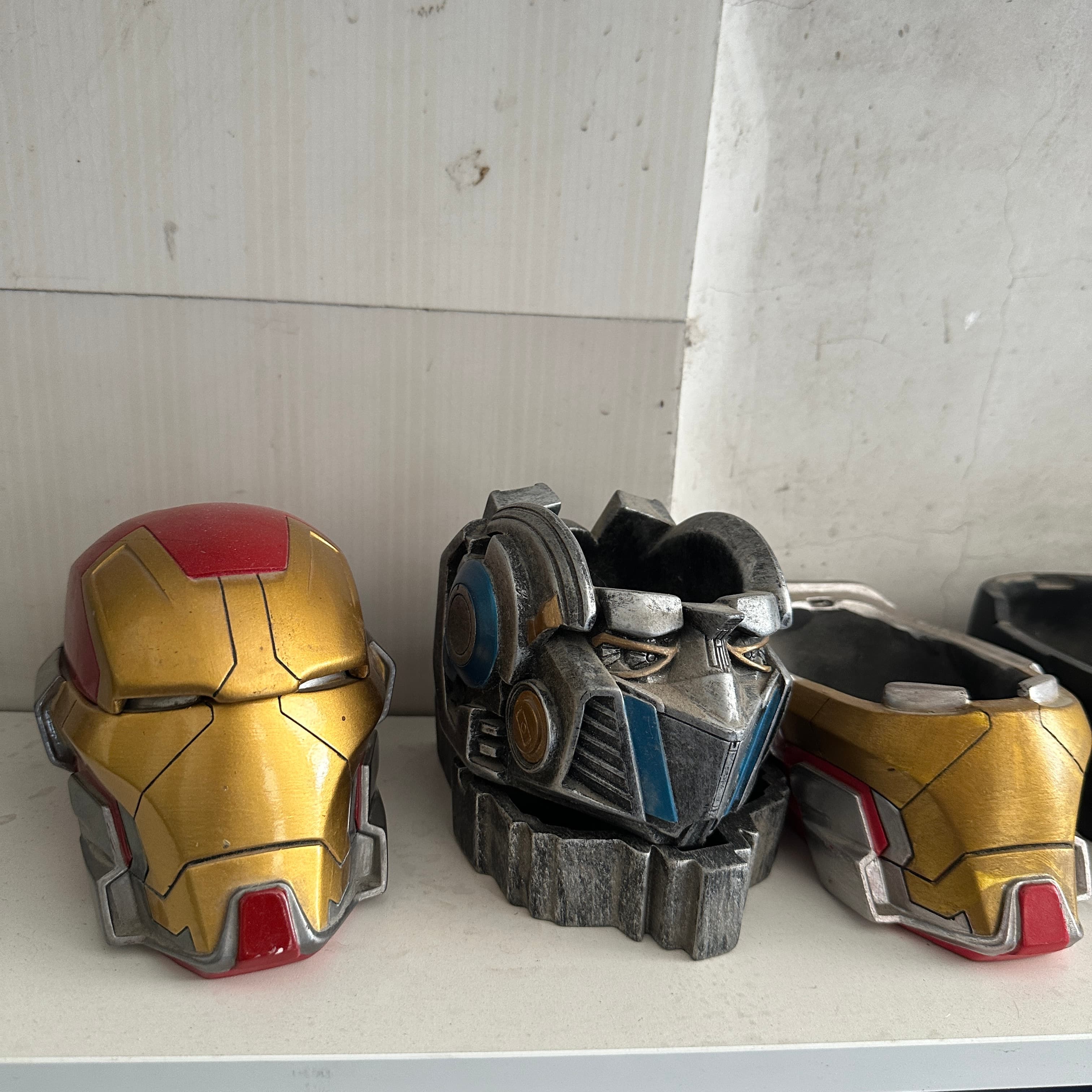 Custom Resin Superhero Iron Man Helmet Desktop Organizer Storage Box