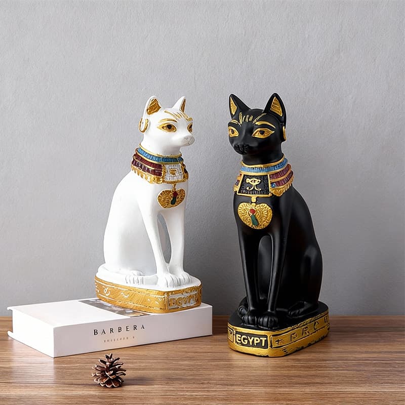 Custom Resin Ancient Egyptian Bastet Cat Goddess Statue Exotic Home Decor