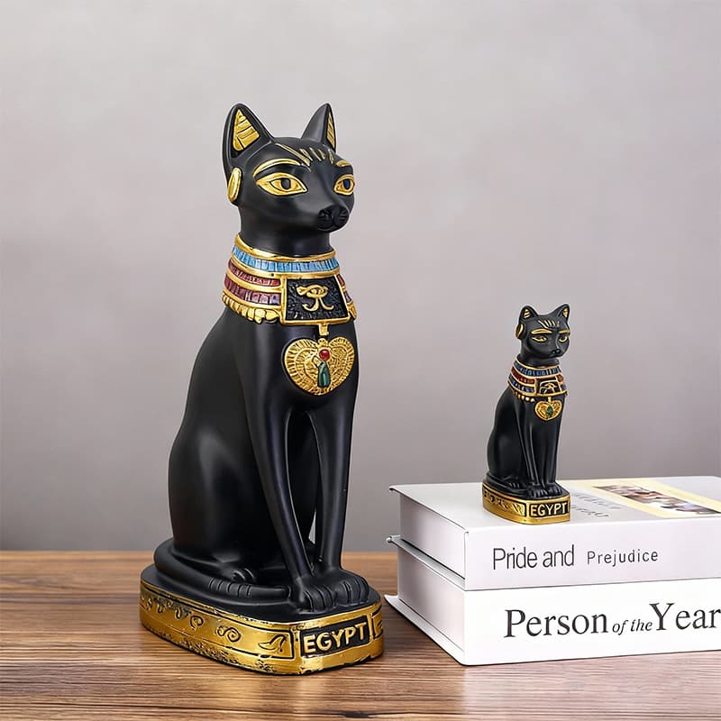 Custom Resin Ancient Egyptian Bastet Cat Goddess Statue Exotic Home Decor — image 4
