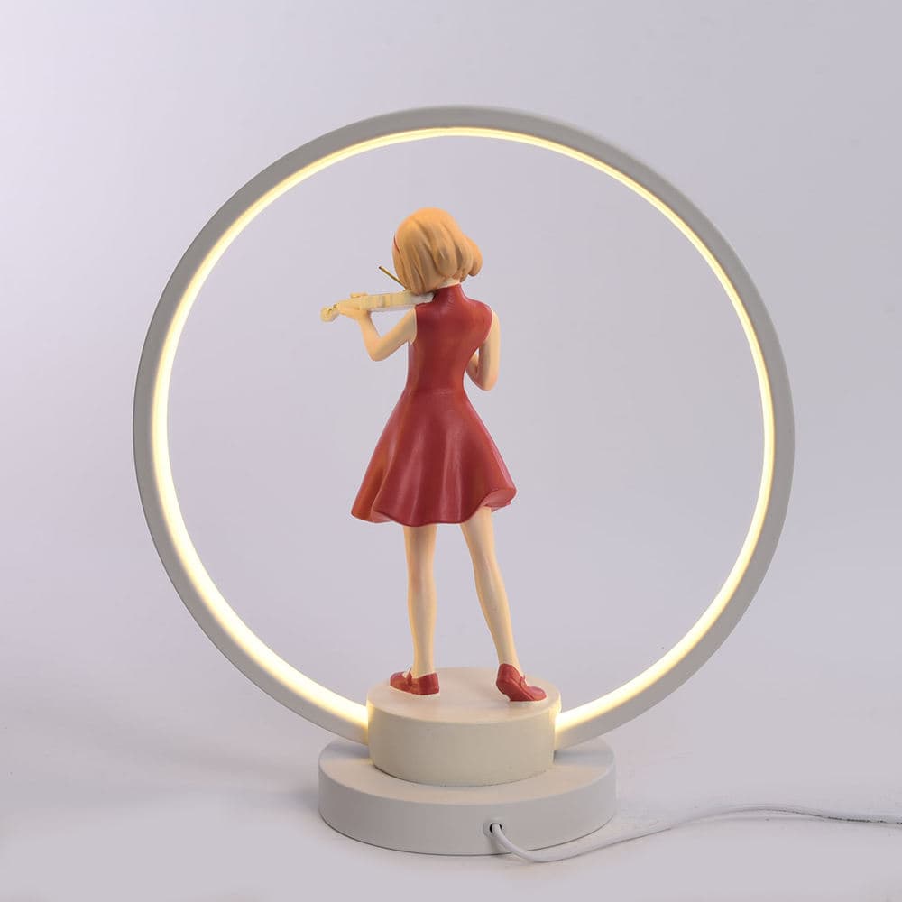 Creative Bedroom Bedside Balloon Resin Girl Statue Table Light Lamp for Lovers Gifts — image 6