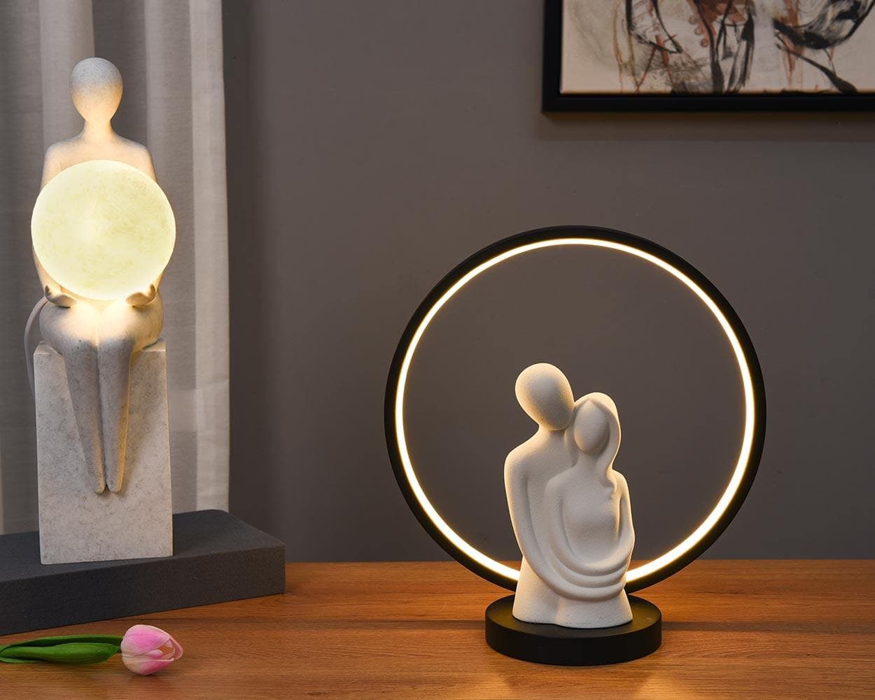 Creative Couple Romantic Modern Wedding Party Light Home Decoration Table Lamp Ornament Gifts for Bedroom Decor — image 2