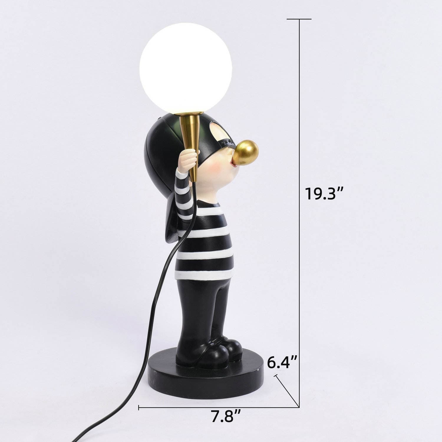 Polyresin Home Decor Lighting Accessory Nordic Resin Bubble Boy Sculpture Table Lamp Home Decoration — image 7