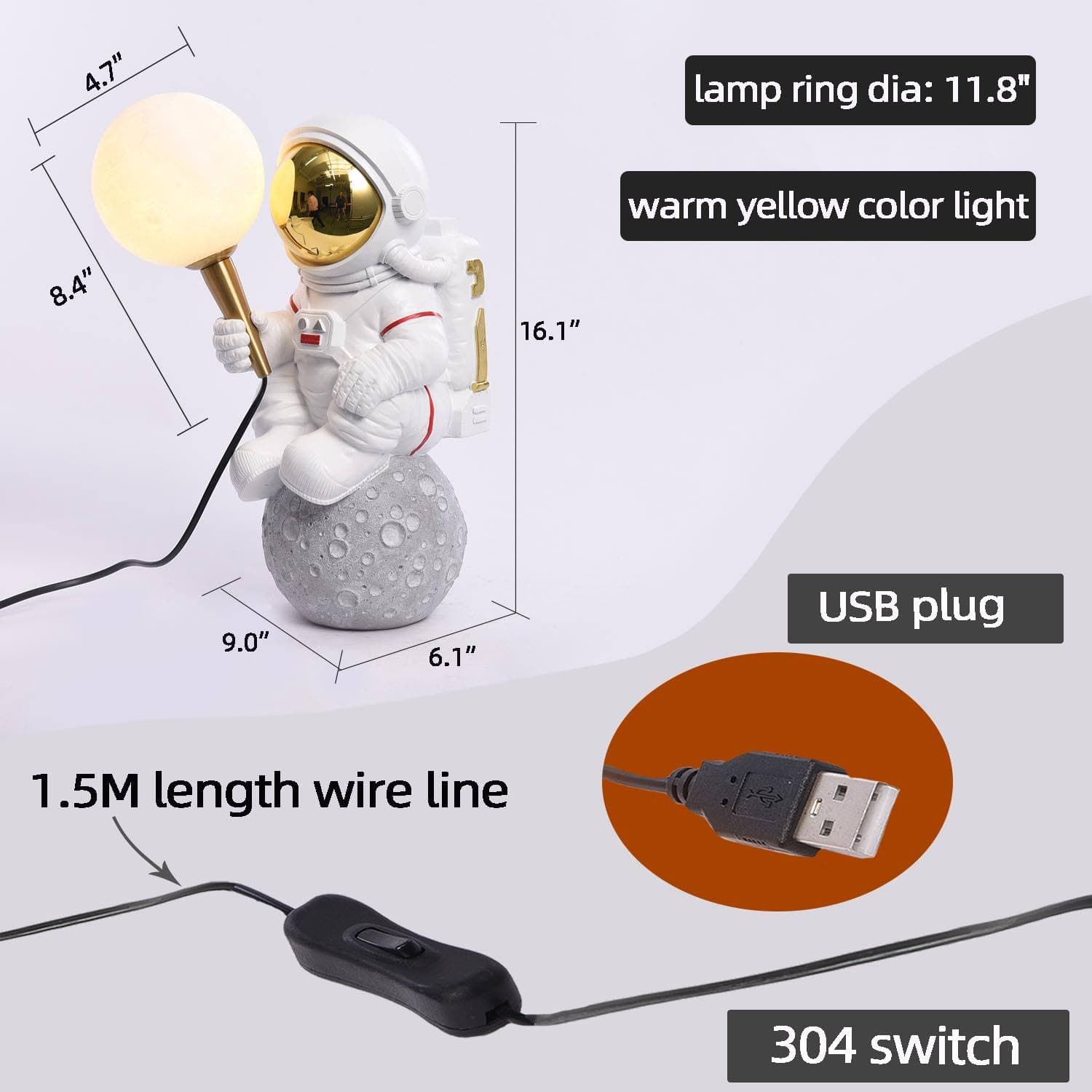Newest Trending Resin Astronaut Led Night Light Home Decor Interior Lighting Spaceman Statue for Kid's Room — image 5
