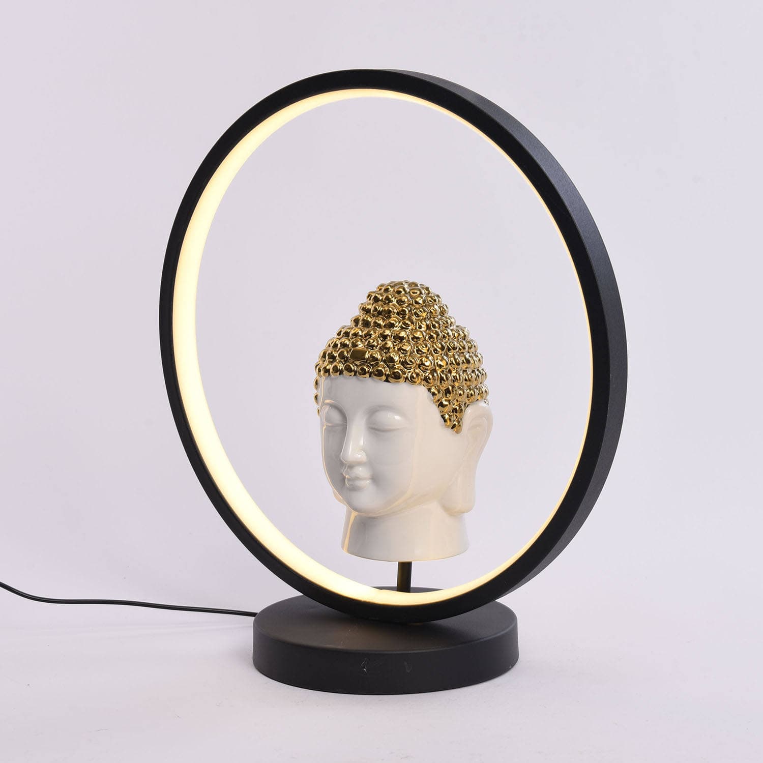 Ceramic Decorative Buddha Statue Home Decor Lamp Newish Buddha Head Lights for Home Hotel Villa Room Decoration — image 4