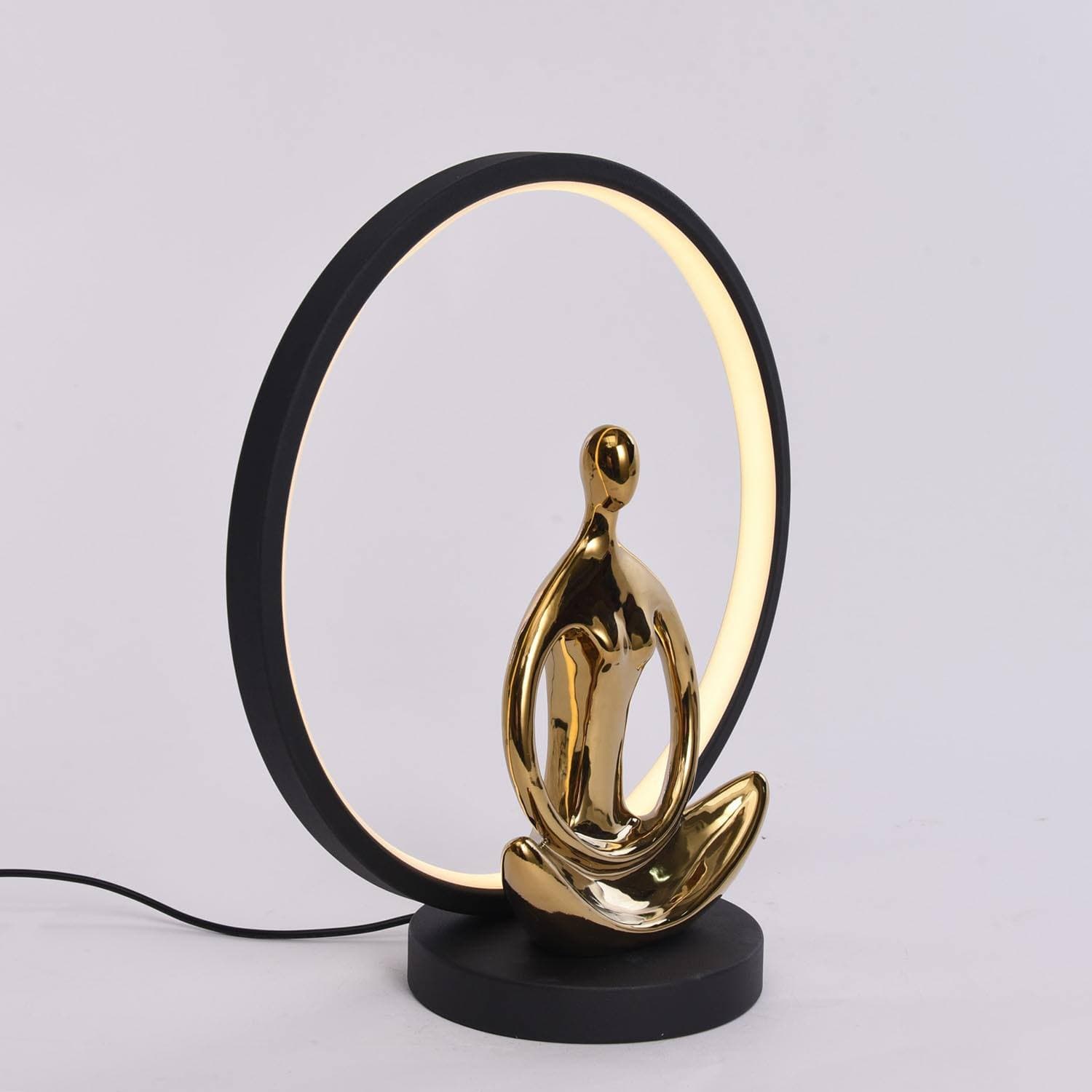 Modern Ceramic Yoga Girl Abstract Art Decor USB Bedroom Living Room Bedside Table Lamp Light — image 3