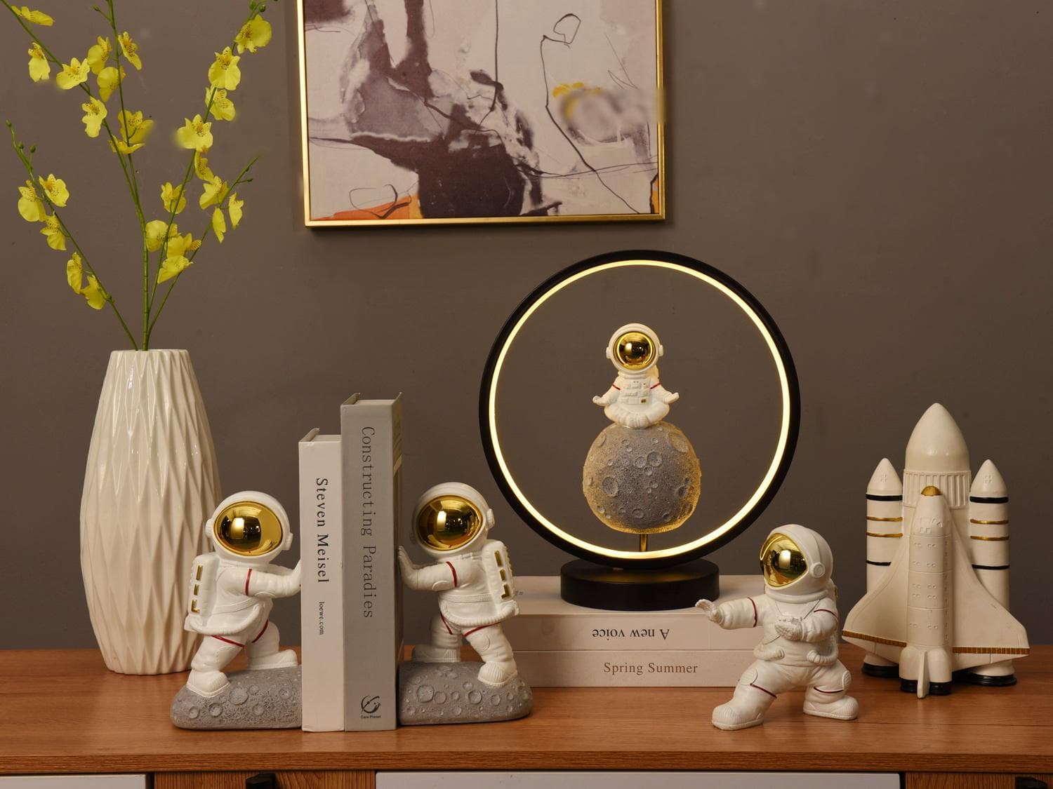 USB Plug Led Decoration Kids Room Lights Yoga Meditation Bedroom Resin Astronaut Statue Modern Table Night Lamps Home Decor — image 4