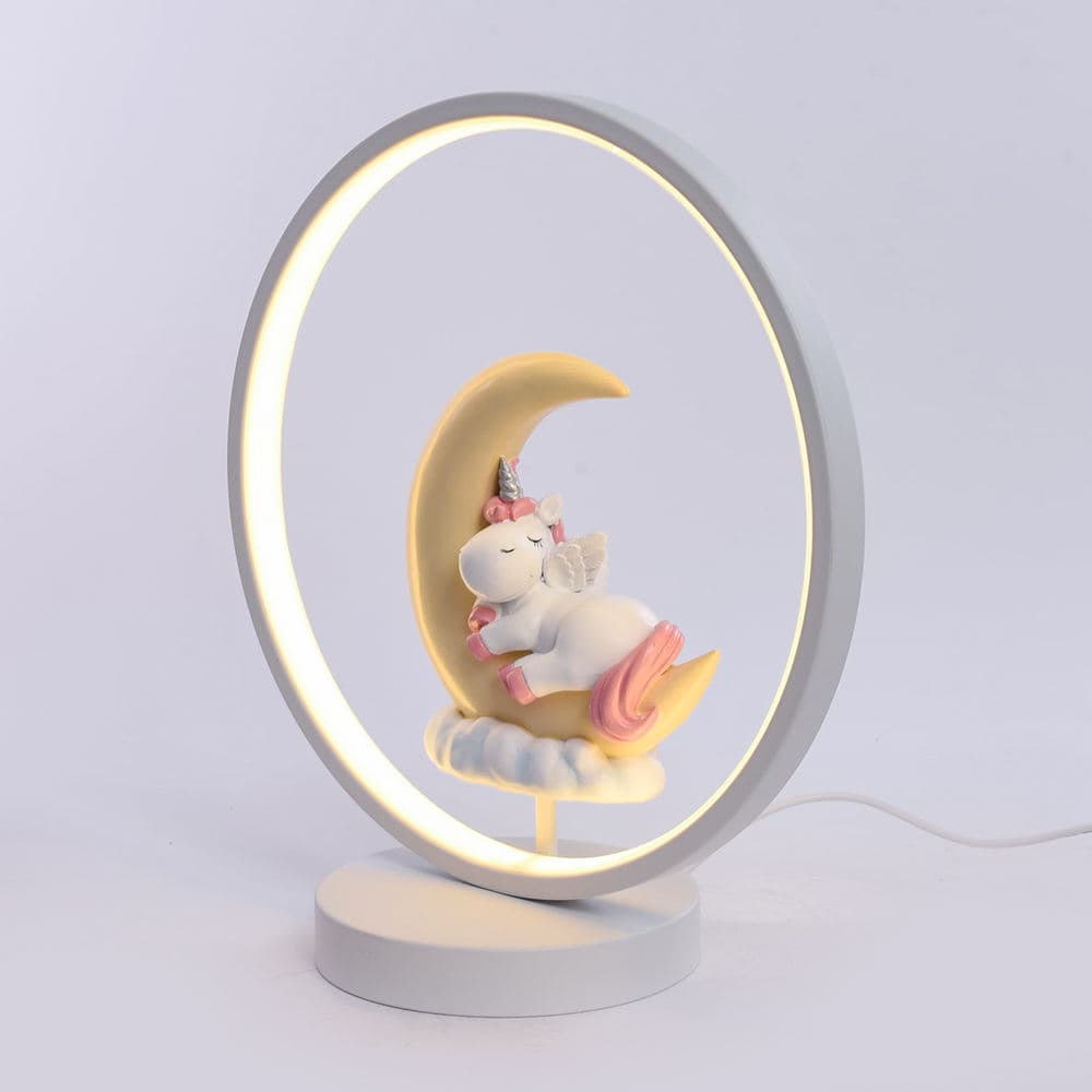 Cute Unicorn Resin Animal Resin Statue Night Light USB Powered Table Lamp Bedroom Decor Gift for Kid — image 3