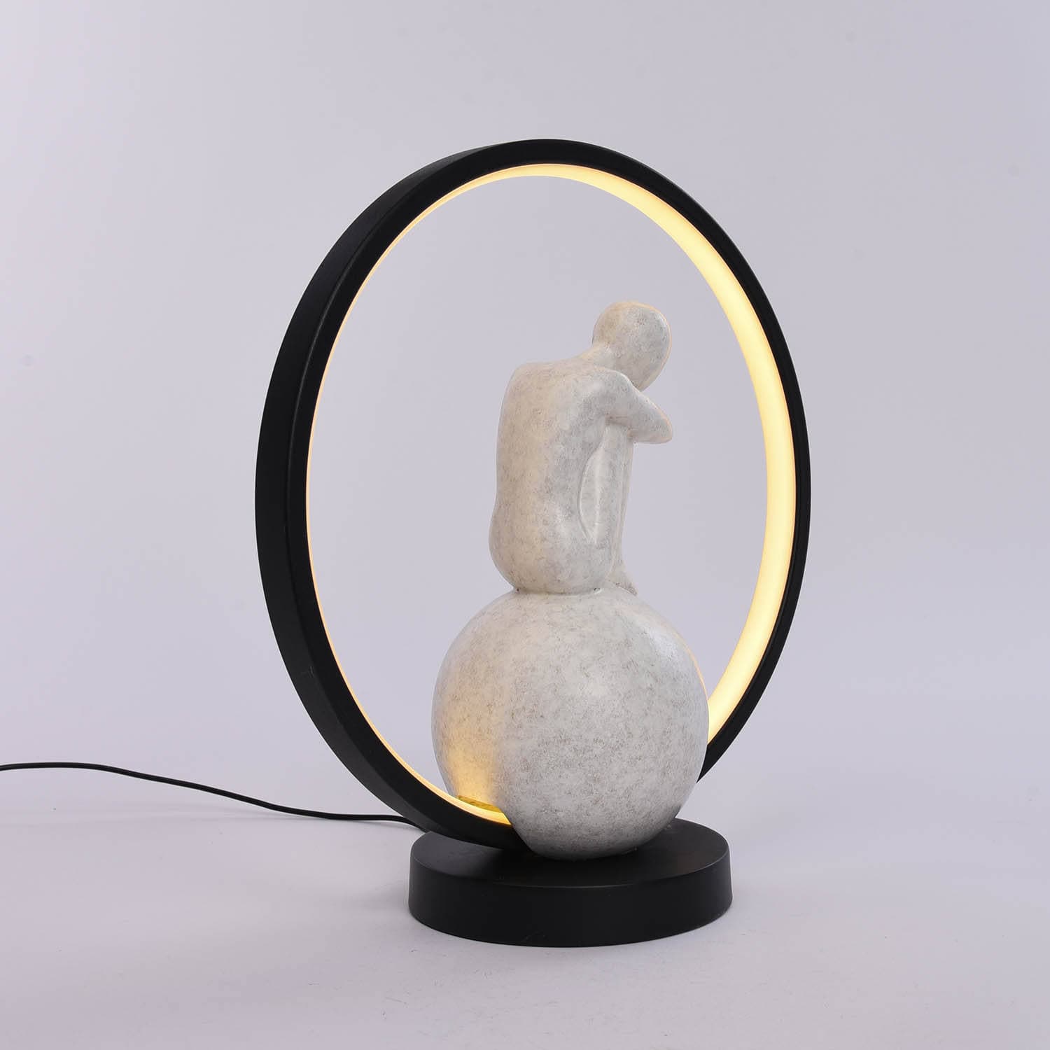 Creative Nordic Resin Abstract Sculpture Decorative Table Top Lighting Crafts Gift Items Minimalist Home Interior Lamp Decor — image 5