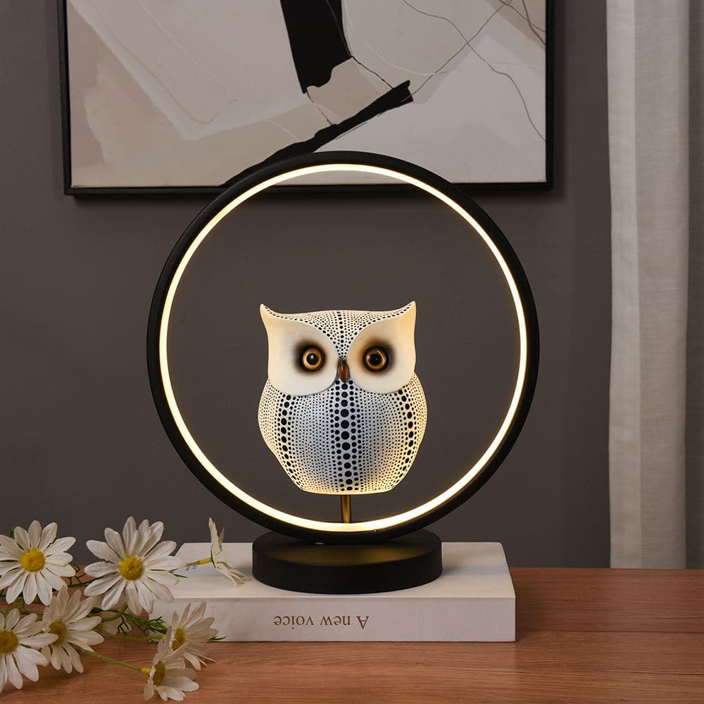 Modern Owl Statue LED USB Light Bedroom Children's Room Bedside Animal Decorative Lamp — image 2