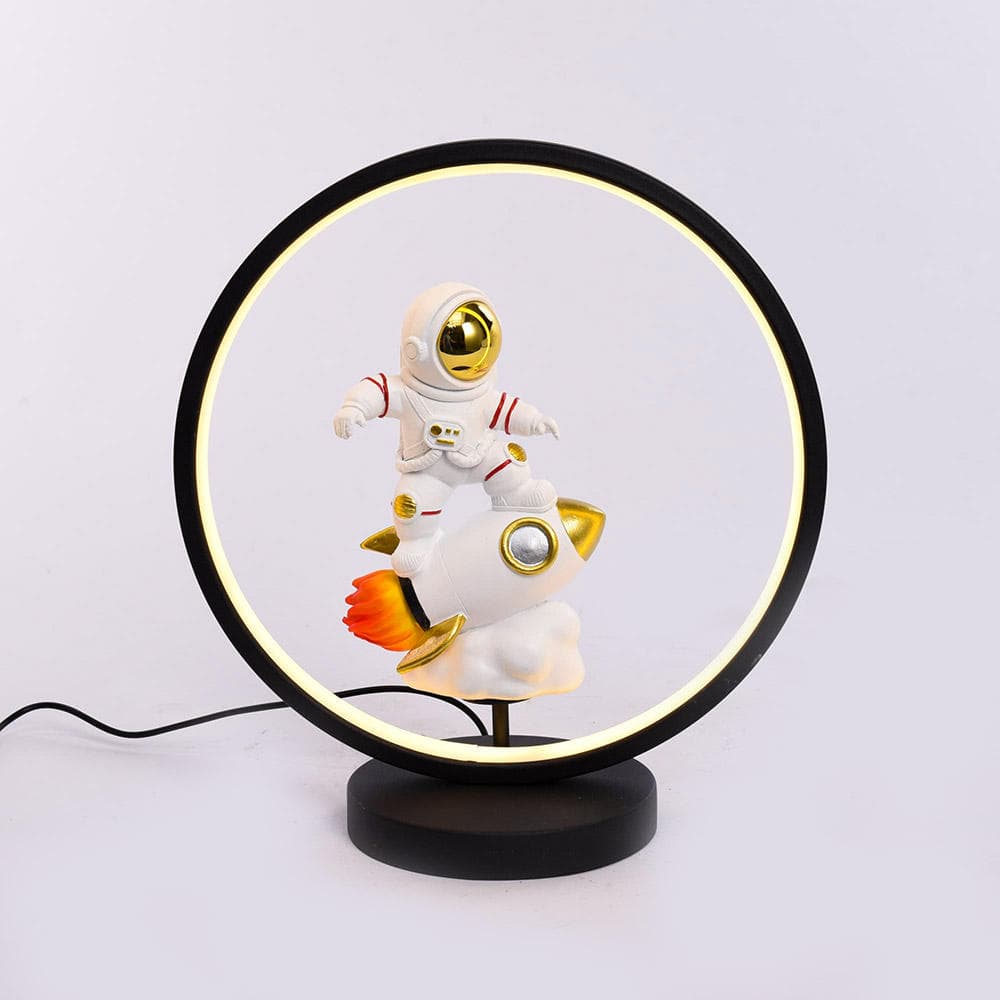 Unique LED Resin Astronaut Statue Table Night Light with USB Plug for Kids Room Bedroom Nightstand Decoration — image 2