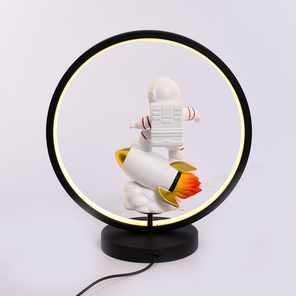 Unique LED Resin Astronaut Statue Table Night Light with USB Plug for Kids Room Bedroom Nightstand Decoration — image 3
