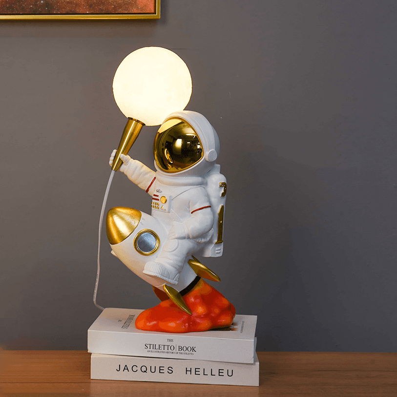 Bedroom LED Nightstand Table Lamp Space Buddy Light Astronaut Statue with USB Plug Idea Gifts for Birthday