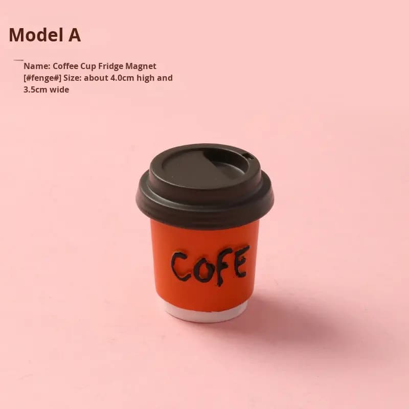 Resin Eco-friendly Multi-Color Coffee Cup Fridge Magnet Creative 3D Magnetic Sticker Cultural Simulation Food Toy — image 2