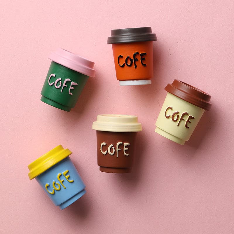 Resin Eco-friendly Multi-Color Coffee Cup Fridge Magnet Creative 3D Magnetic Sticker Cultural Simulation Food Toy — image 4