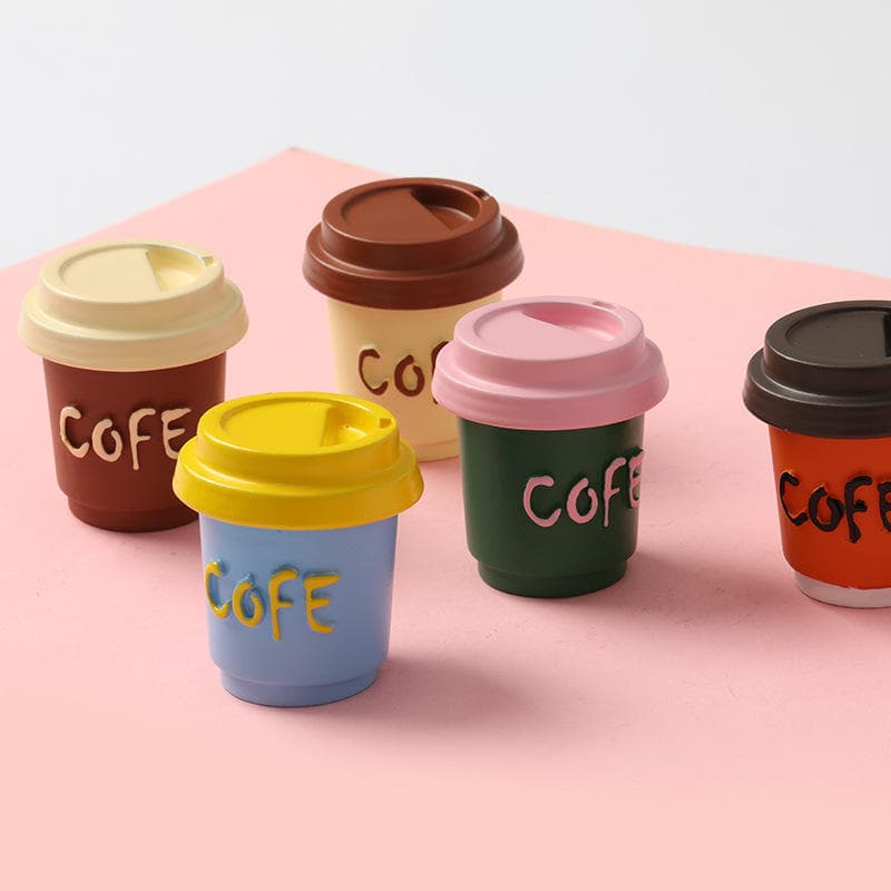 Resin Eco-friendly Multi-Color Coffee Cup Fridge Magnet Creative 3D Magnetic Sticker Cultural Simulation Food Toy — image 5
