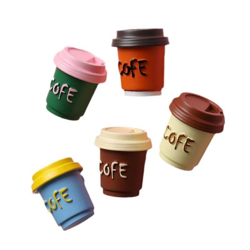Resin Eco-friendly Multi-Color Coffee Cup Fridge Magnet Creative 3D Magnetic Sticker Cultural Simulation Food Toy — image 6