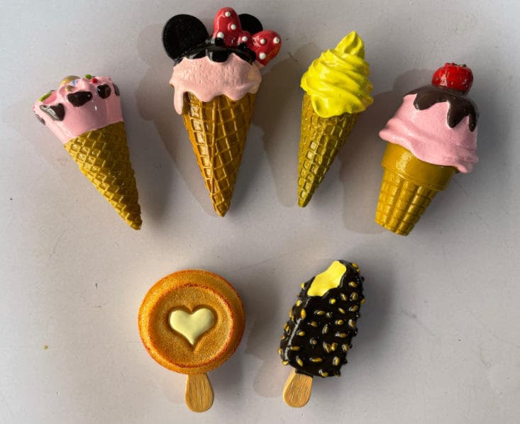 3D Three-dimensional Resin Magnetic Stickers Refrigerator Ornaments in Simulation Fruit Dessert Message Styles Medium Sheet Size