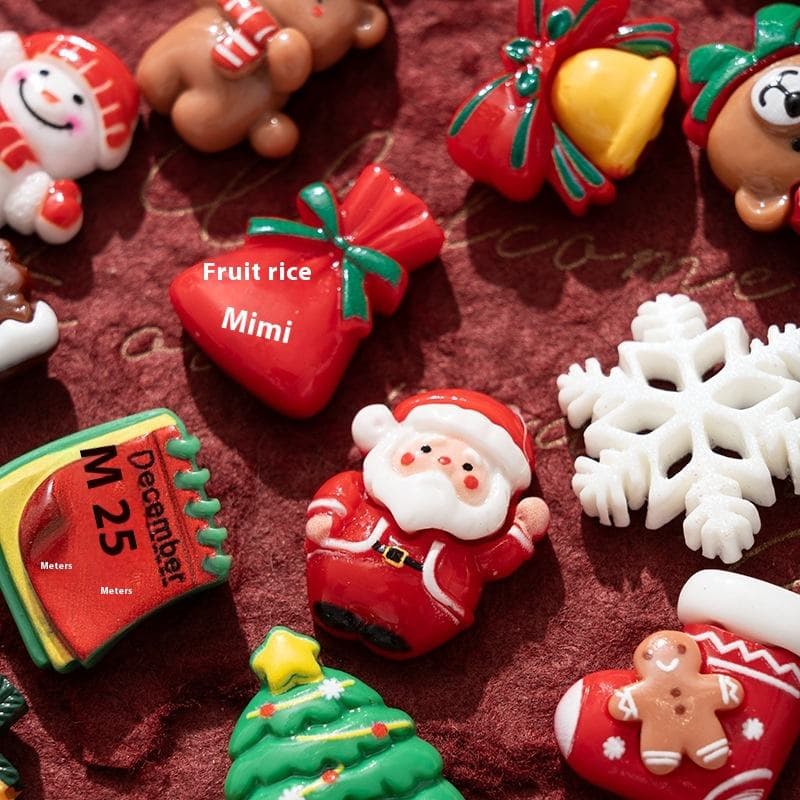 Cute DIY Modern Eco-friendly Custom Shape Resin Magnetic Stickers for Fridge New Year and Christmas Decor Santa Claus Reindeer — image 3