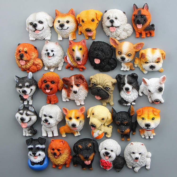 Factory Hot Sale Custom Shape Dog Model Resin Magnetic Refrigerator Sticker Customized Color Durable Art Deco Design — image 2