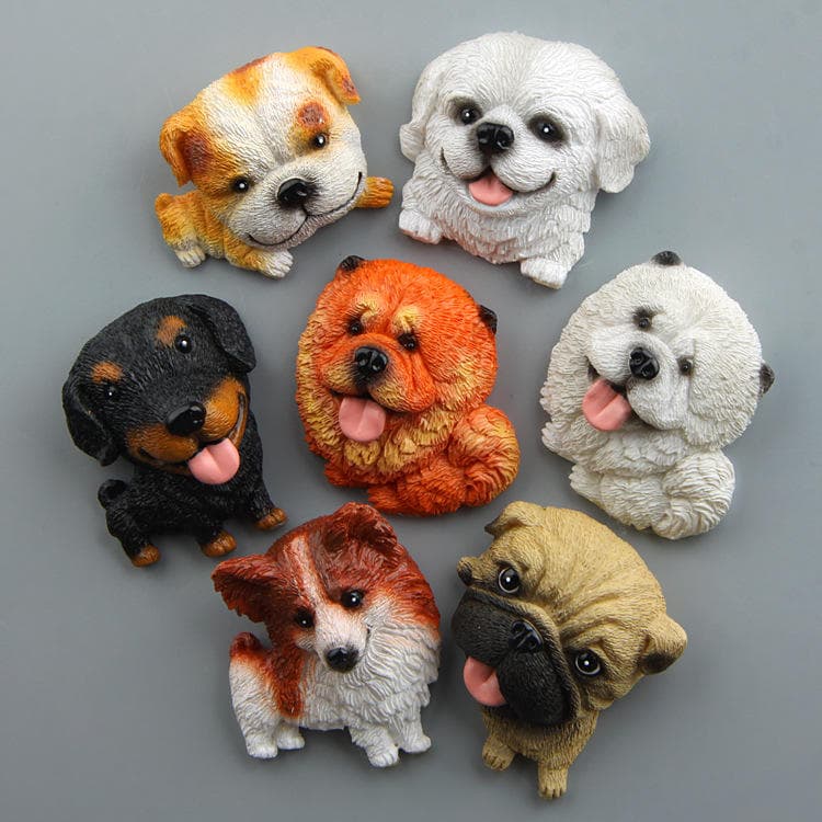 Factory Hot Sale Custom Shape Dog Model Resin Magnetic Refrigerator Sticker Customized Color Durable Art Deco Design — image 4