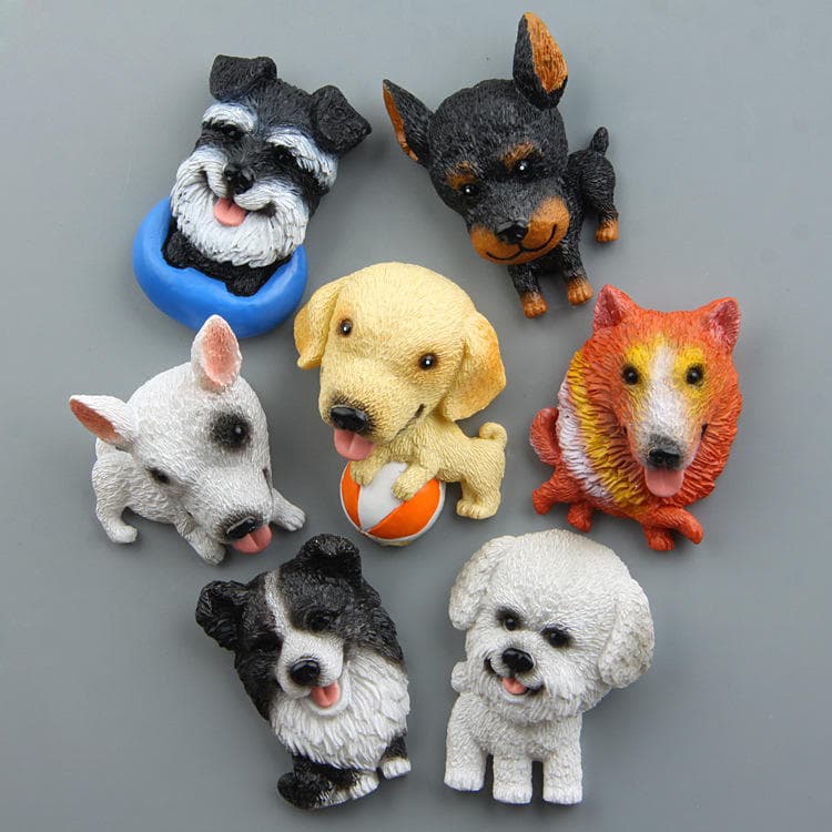 Factory Hot Sale Custom Shape Dog Model Resin Magnetic Refrigerator Sticker Customized Color Durable Art Deco Design — image 6