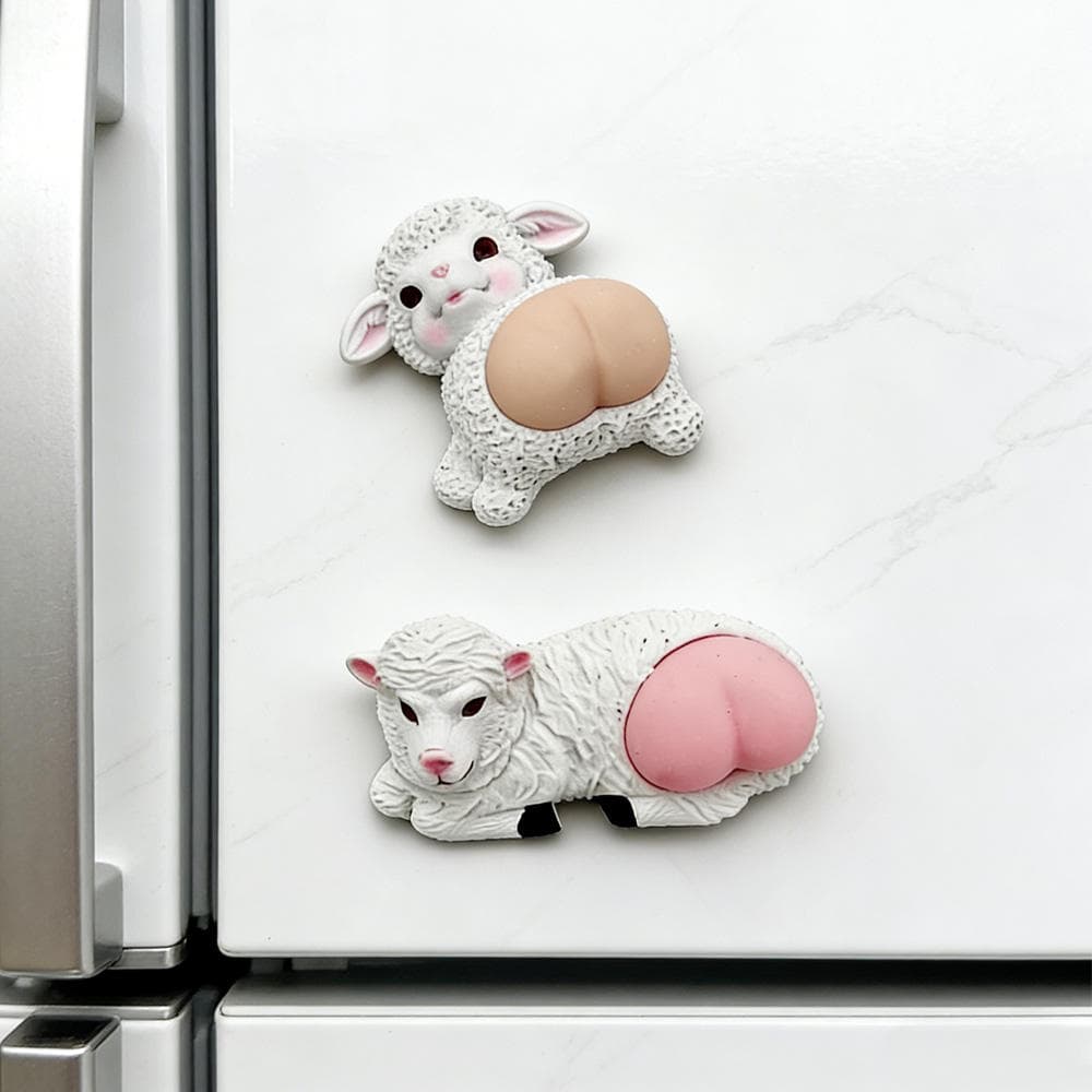 Creative Resin 3D Sheep Fridge Magnet Home Cute Animal Tourist Souvenirs Decompression Gift Customized Fridge Magnet — image 3