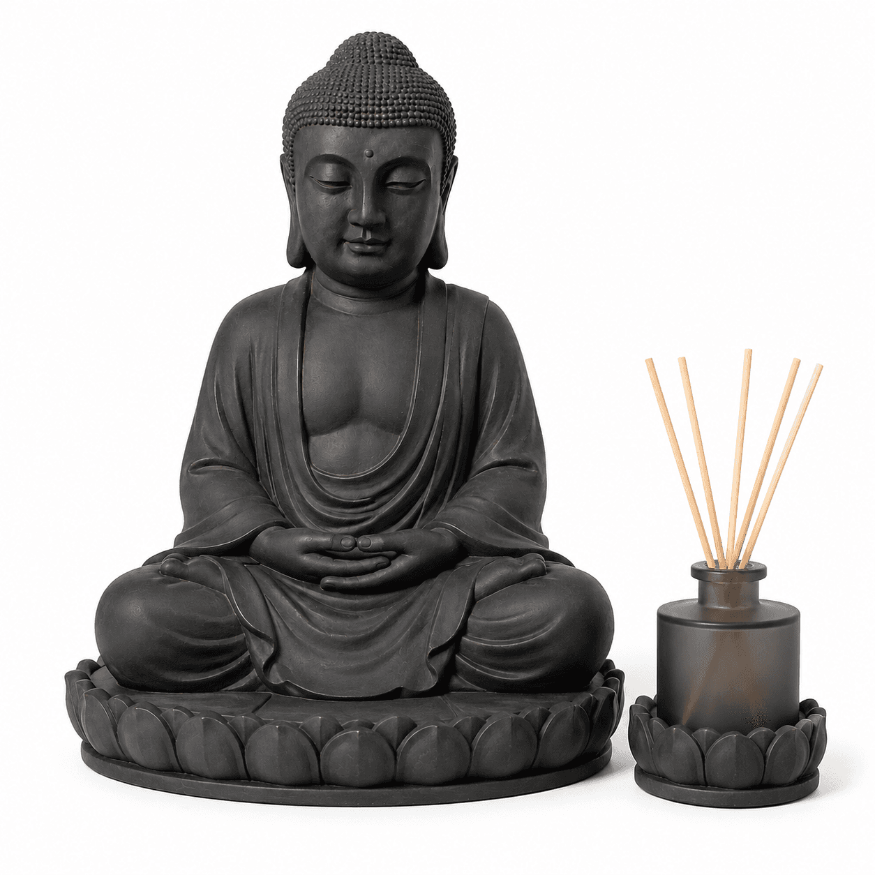 Kelikuli Zen Buddha Statue Incense Burner & Mini Sand Garden Decor — image 12