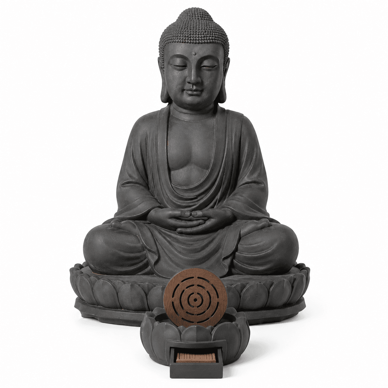 Kelikuli Zen Buddha Statue Incense Burner & Mini Sand Garden Decor — image 13
