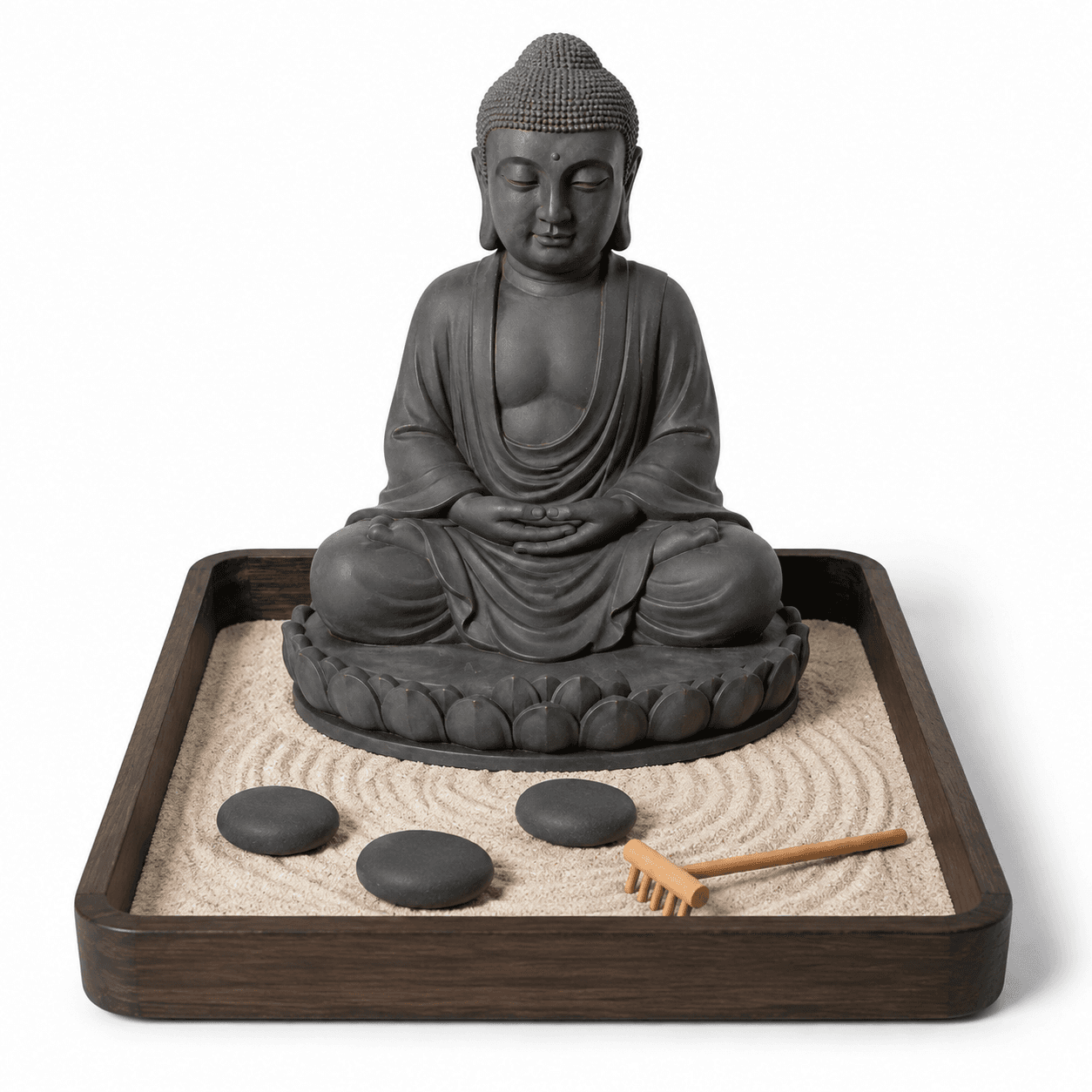 Kelikuli Zen Buddha Statue Incense Burner & Mini Sand Garden Decor — image 15