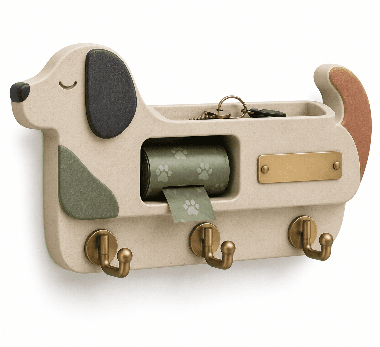 Kelikuli Pet Wall Hooks & Leash Organizer - Resin Dog Coat Rack — image 2