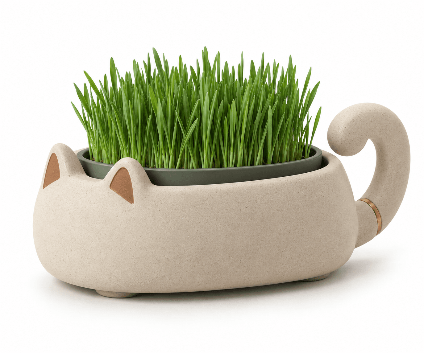 Kelikuli Cat Grass Planter Pot with Removable Inner Liner