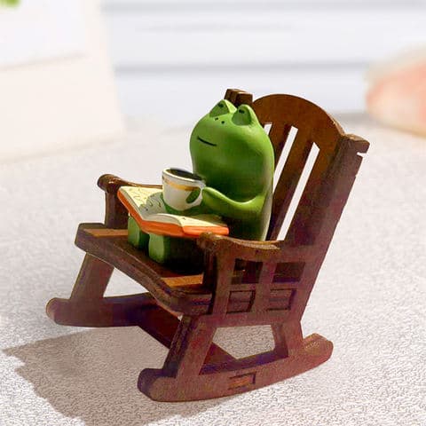 New Creative Resin Cute Reading Frog Multiple Styles Available Figurine for Living Room Decoration