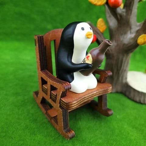 Resin Miniature Cute Animal Multiple Styles Figurine Home Desktop Decoration with Rocking Chair