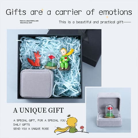Wholesale Little Prince Resin Figurine Gift Set Romantic Desktop Ornament Box for Couples Valentine's Day Present