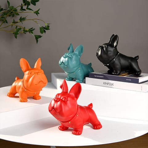 Wholesale Bulldog Resin Sculpture Minimalist Desktop Ornament for Home Decor Collectible Gift