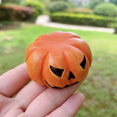 Premium Resin Pumpkin Sculpture Intricate Carving Details Smooth Matte Finish Dark Cute Halloween Collectible