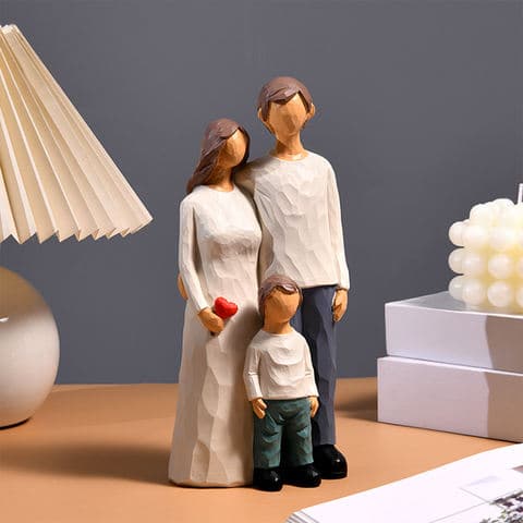 Warm Family Portrait Resin Figurine Happy Time Forever Memorial Home Decor Sentimental Gift for Parents