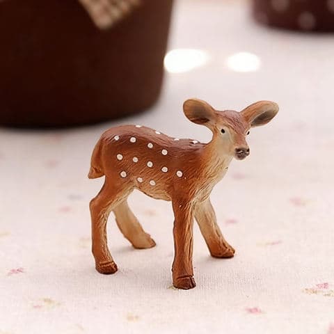 Mini Cute Animal Spotted Deer Resin Sculpture Desktop Decoration Nature Lovers Collectible Gift