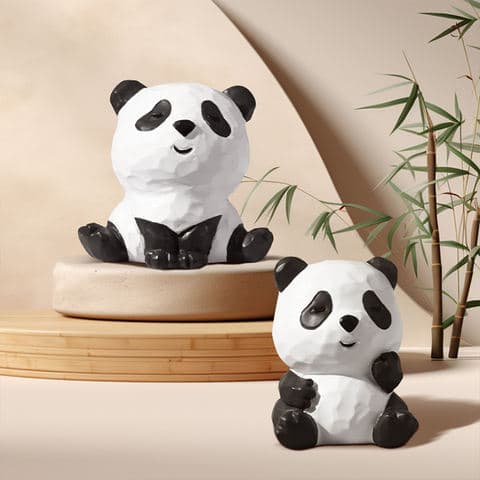 New Arrival Adorable Panda Resin Statue Mini Desktop Ornament Home Office Decor Collectible Gift