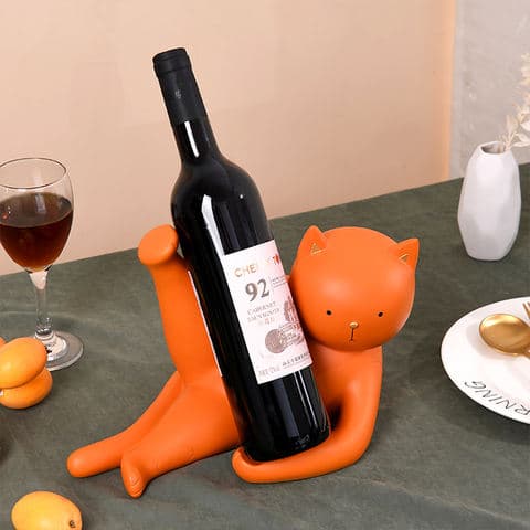 High Quality Lazy Cat Wine Holder Resin Sculpture Cute Animal Bottle Rack Bar Decor Home Accent Unique Gift