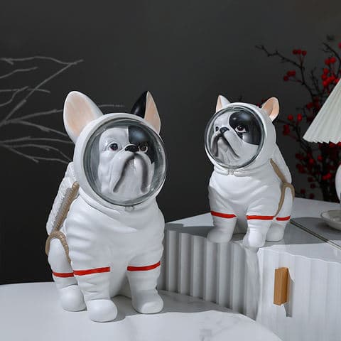 Astronaut Dog Resin Figurine Creative Space Theme Gift Sci Fi Desk Decor Unique Home Office Accent