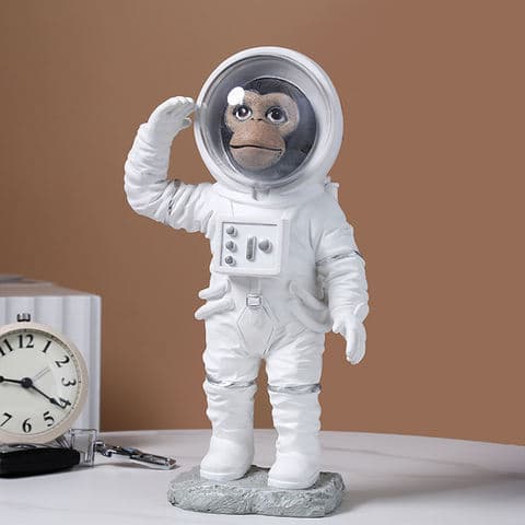 Astronaut Gorilla Resin Figurine Sci Fi Mashup Desk Decor Quirky Home Office Art Unique Collectible Accent