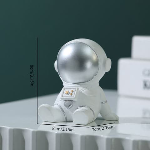 Resin Astronaut Figurine Spaceman Model Desk Decor Sci Fi Home Office Art Sculpture Collectible Accent