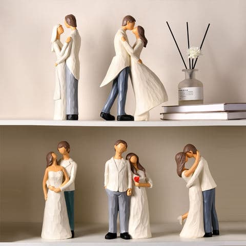 High Quality Couple Embracing Resin Statue Romantic Love Home Decor Sentimental Figurine Wedding Bedroom Accent