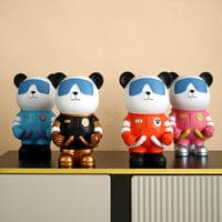 New Creative Resin Hand-Painted Cute Panda Astronaut Statue Home Decorative Ornament for Kids Room